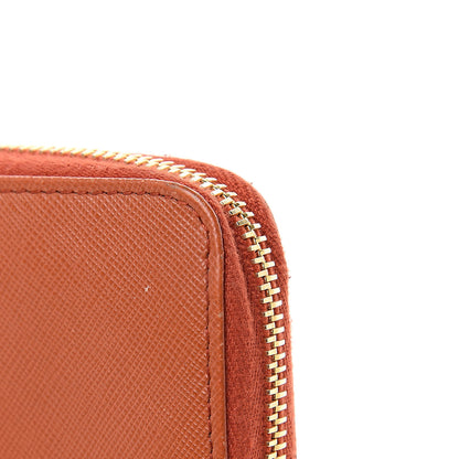 Prada Saffiano Metal Zip Coin Purse Papaya 10 of 11
