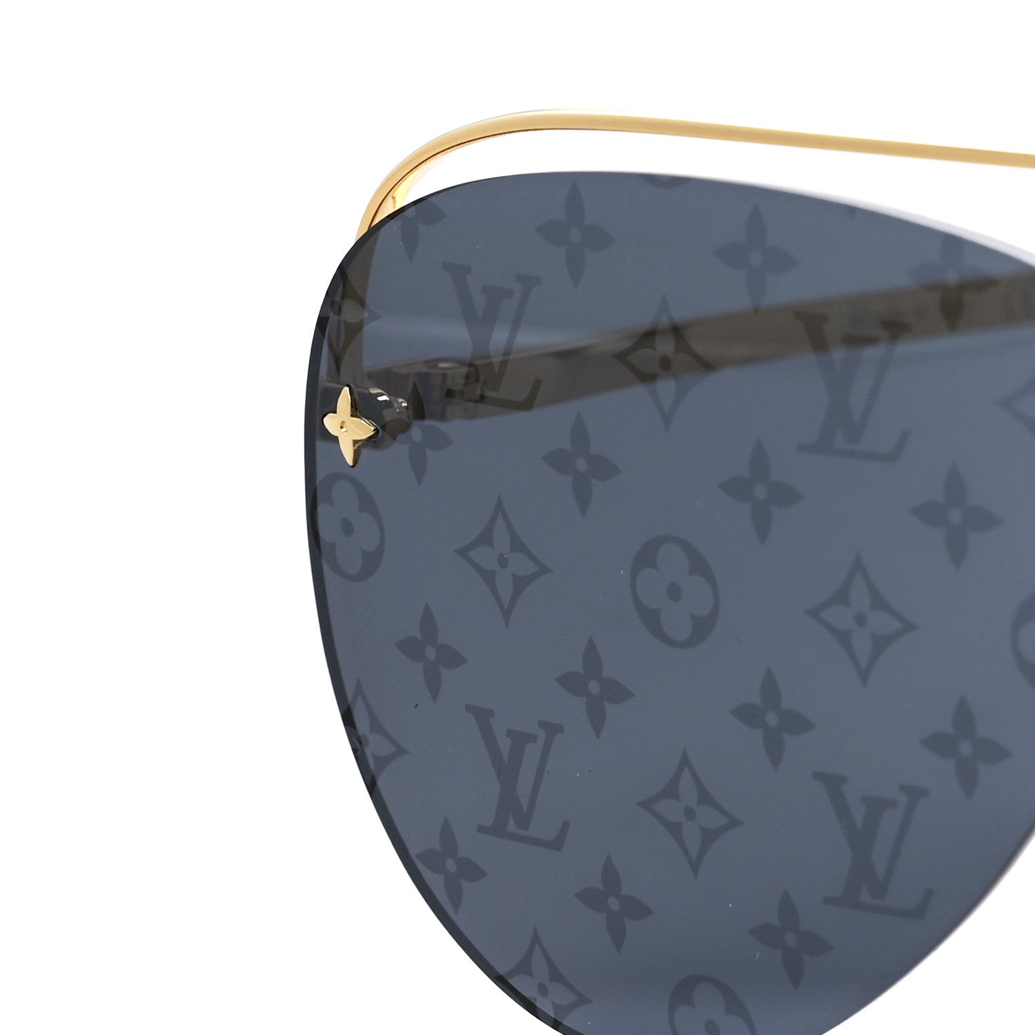 Louis Vuitton Metal Monogram Grease Sunglasses Z1172W Gold 7 of 8