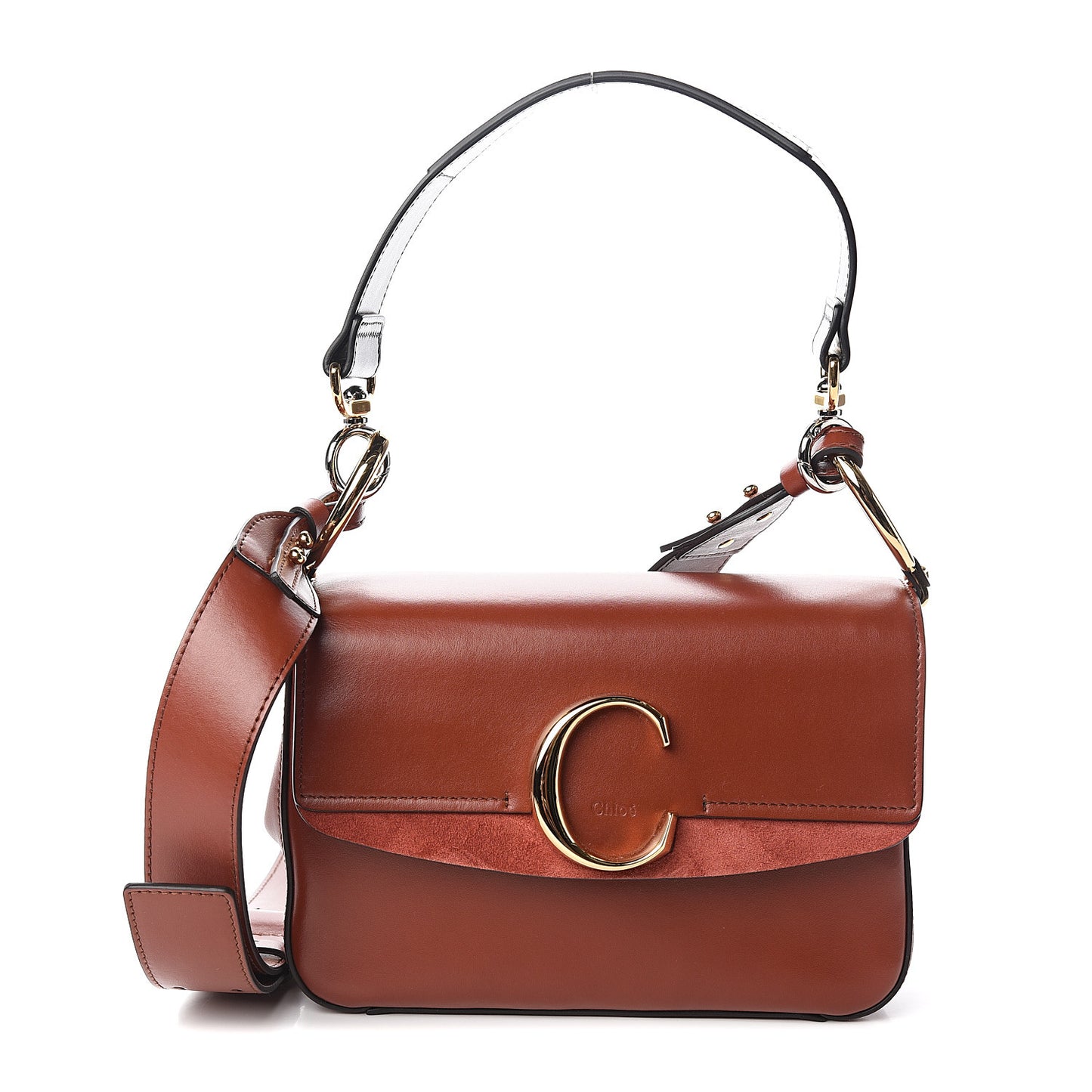 Calfskin Small C Double Carry Sepia Brown