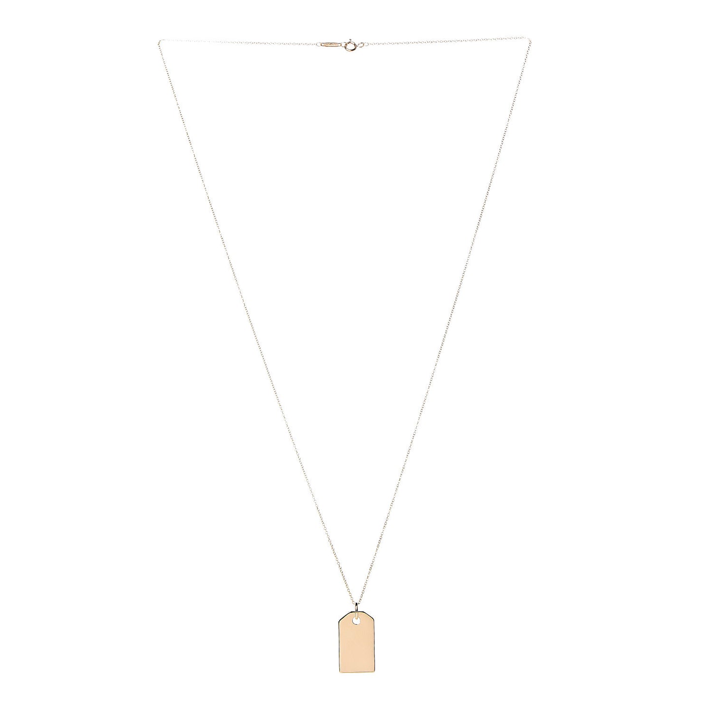 18K Yellow Gold Charms Price Tag Pendant Necklace