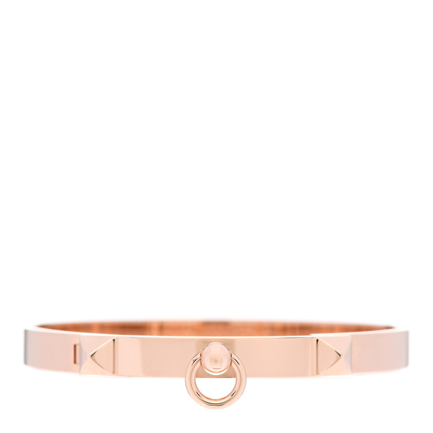 Hermes 18K Rose Gold PM Collier De Chien Bracelet SH 1 of 5