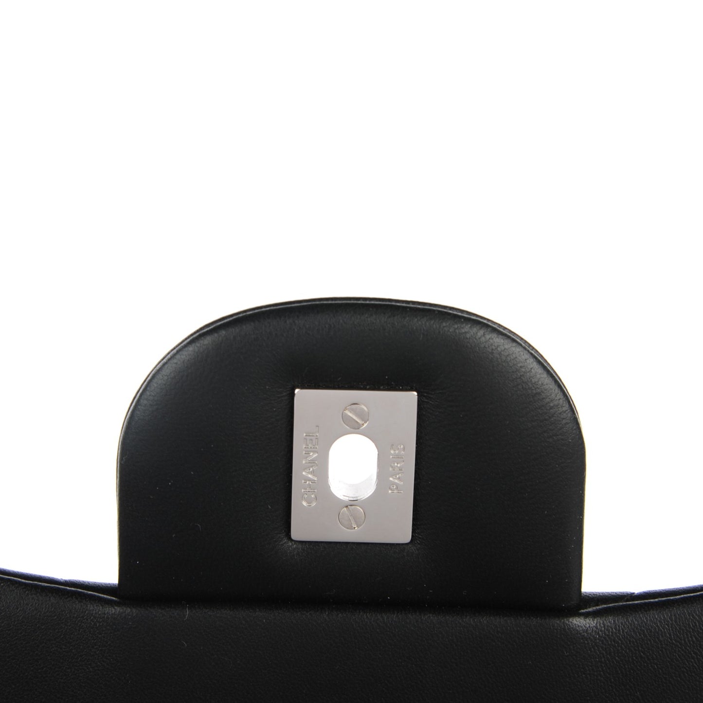 Lambskin Chevron Quilted Jumbo Double Flap Black