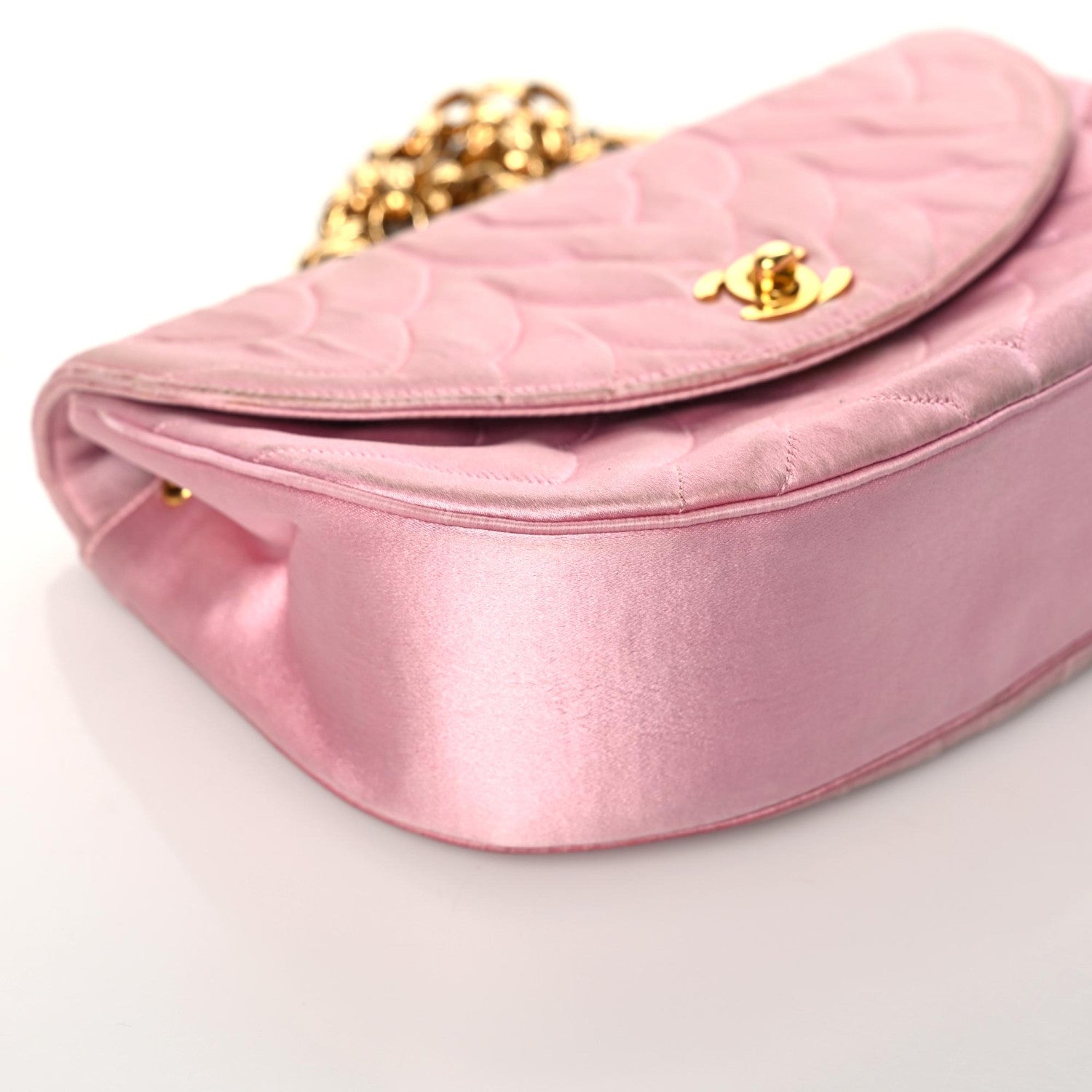 Chanel Satin Quilted Flap Shoulder Bag Pink 4 of 10