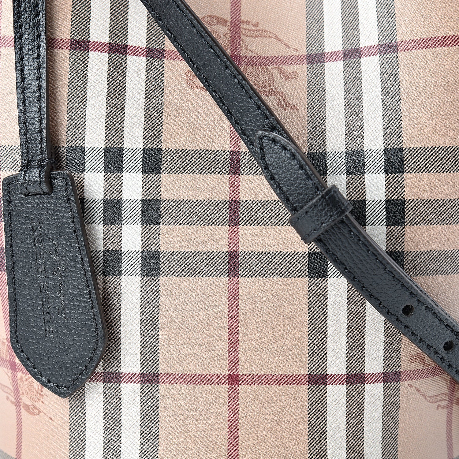 Burberry Haymarket Check Colours Small Lorne Bucket Crossbody Black 7 of 9