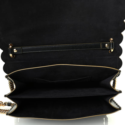 Fendi Vitello Liberty Scalloped Studded Kan I Shoulder Bag Black 4 of 6