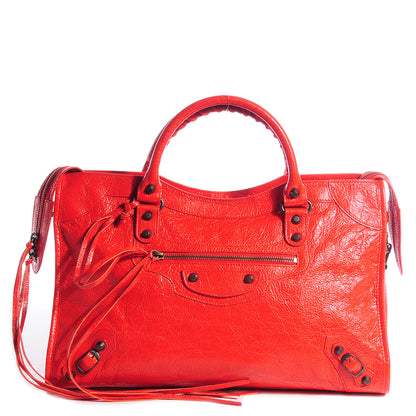 Balenciaga Agneau Classic Hardware City Rouge Coquelicot Rouge Braise 1 of 12
