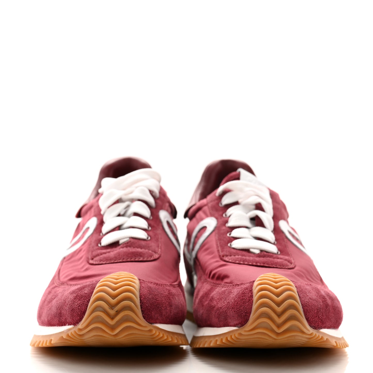 Nylon Suede Flow Runners Sneakers 41 Burgundy White