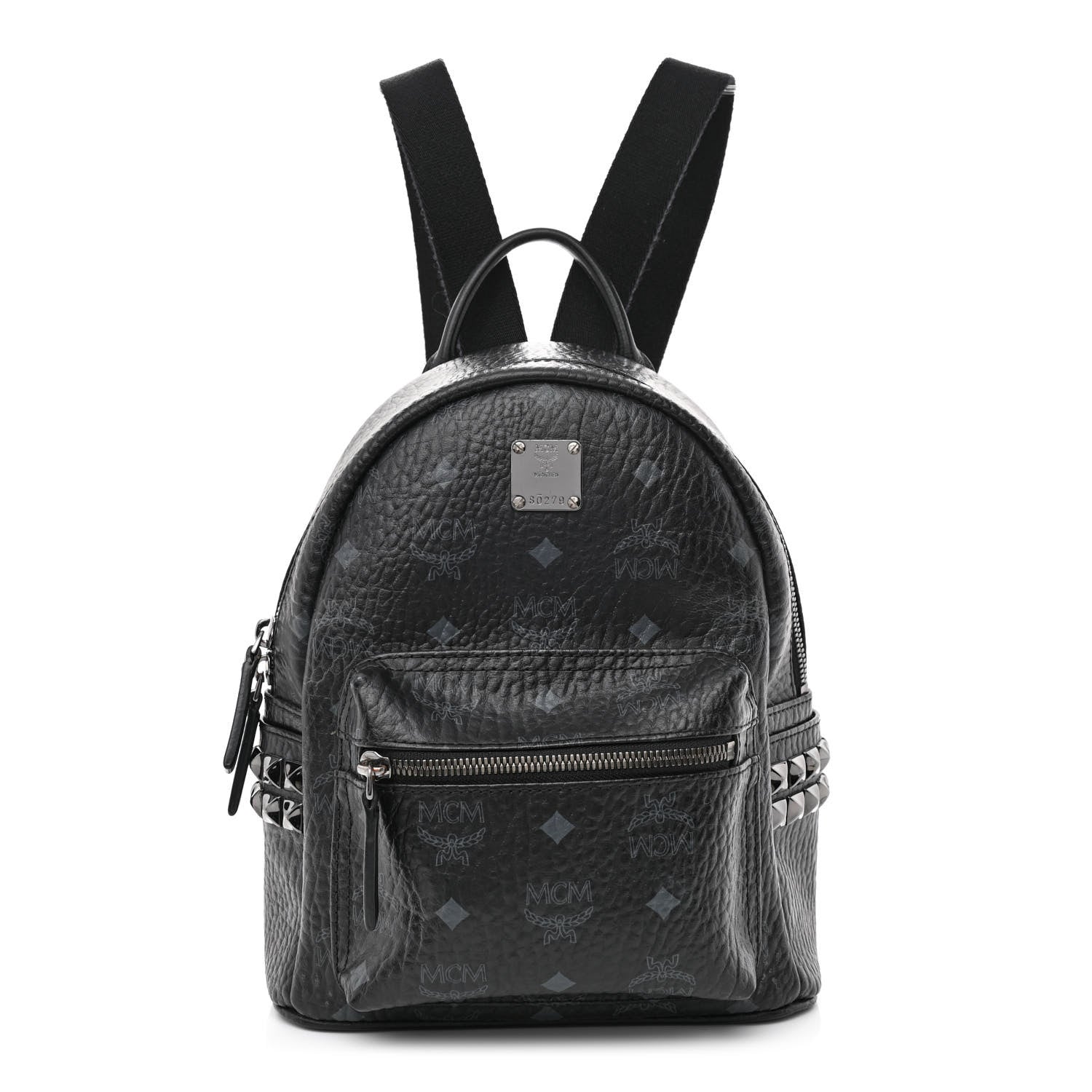 MCM Visetos Side Stud Mini Stark Backpack Black 1 of 10
