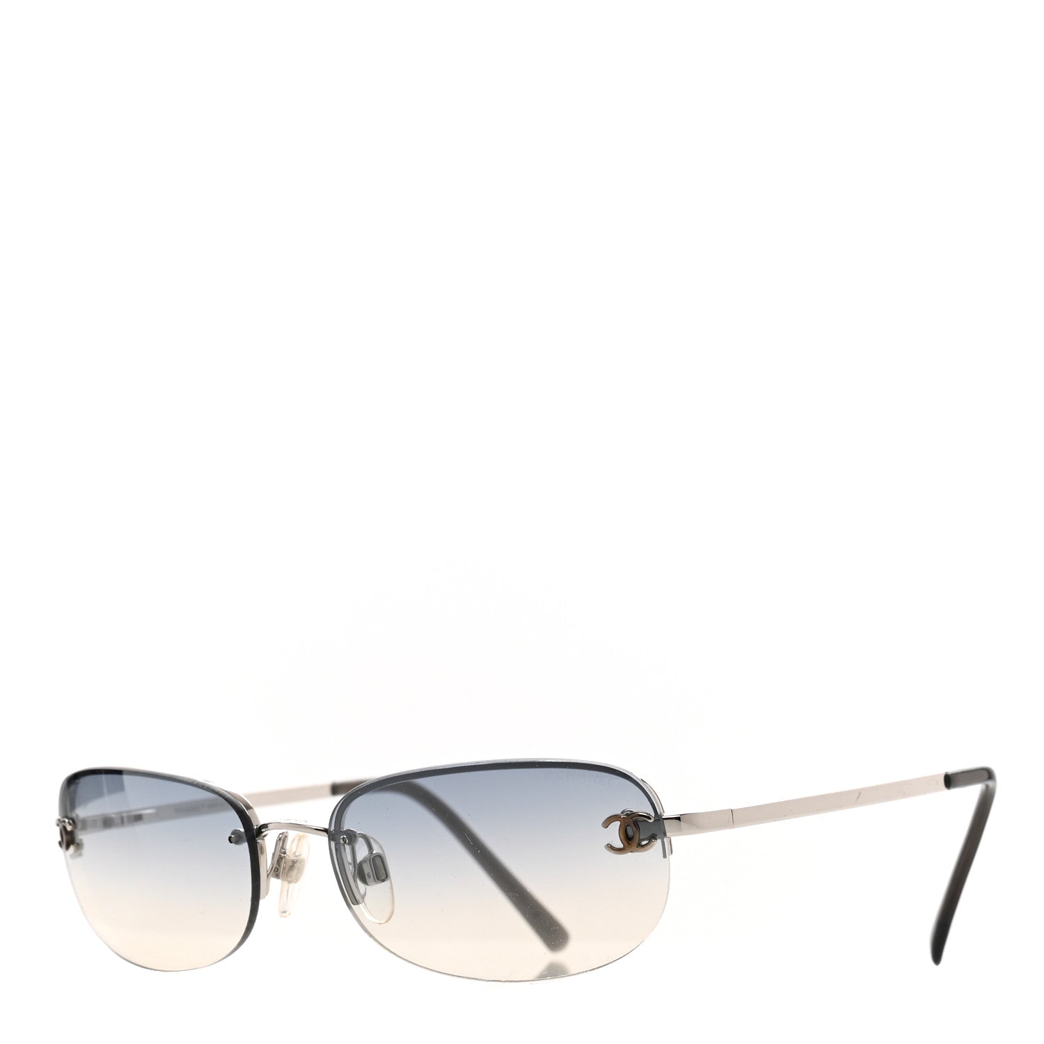Chanel Metal CC Frameless Sunglasses 4099 Blue Silver 1 of 6