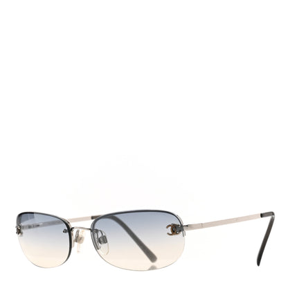 Chanel Metal CC Frameless Sunglasses 4099 Blue Silver 1 of 6