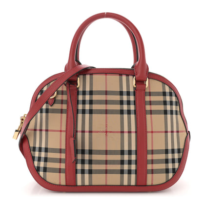Burberry Horseferry Check Small Orchard Bowling Bag Honey Parade Red 1 of 19