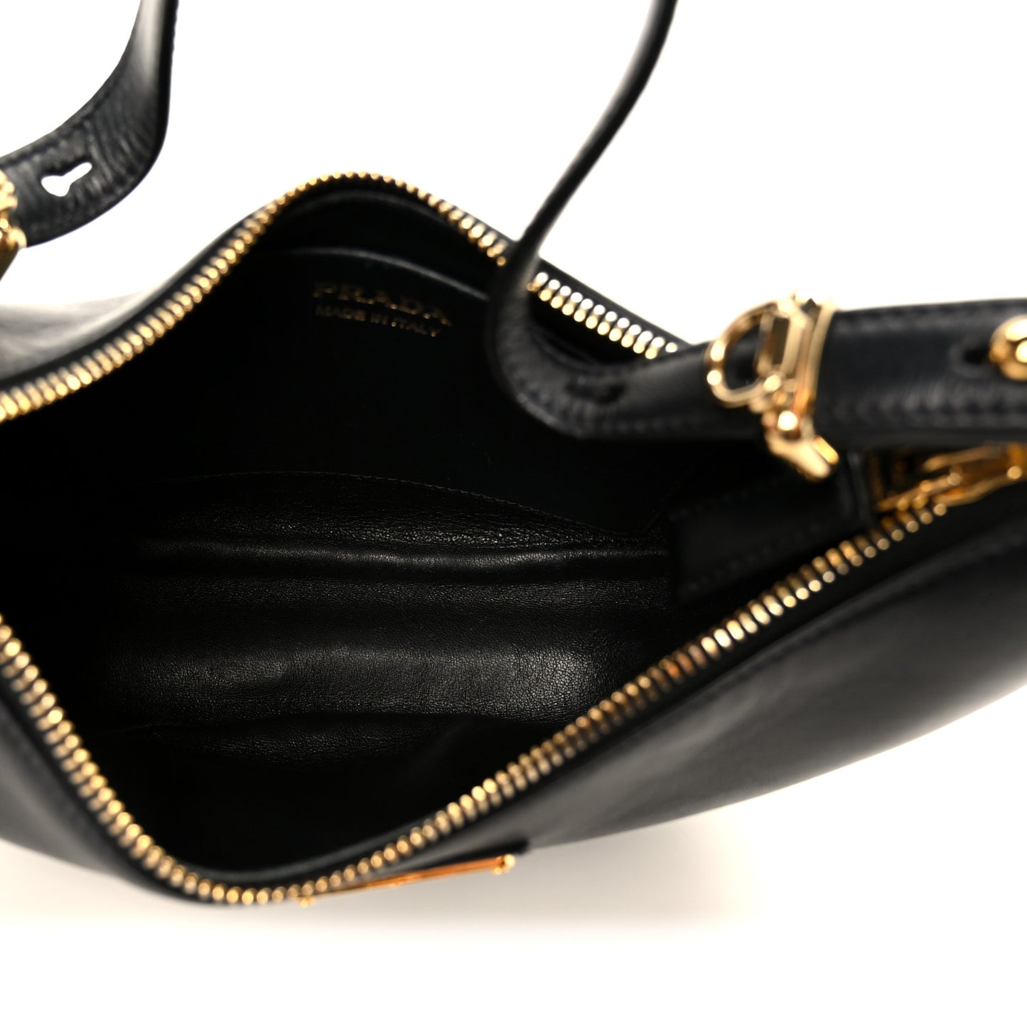 Soft Calfskin Arque Shoulder Bag Black