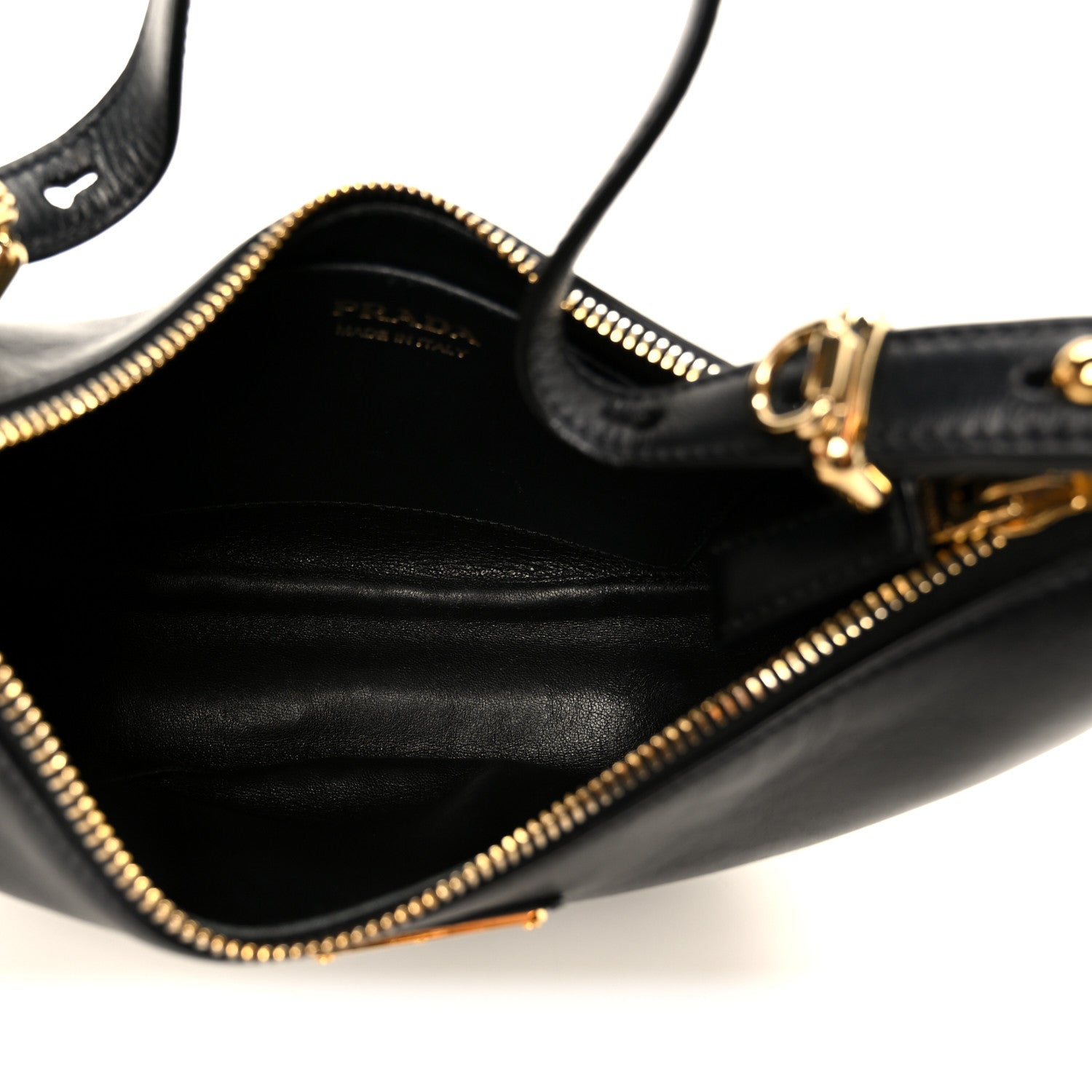 Prada Soft Calfskin Arque Shoulder Bag Black 5 of 10
