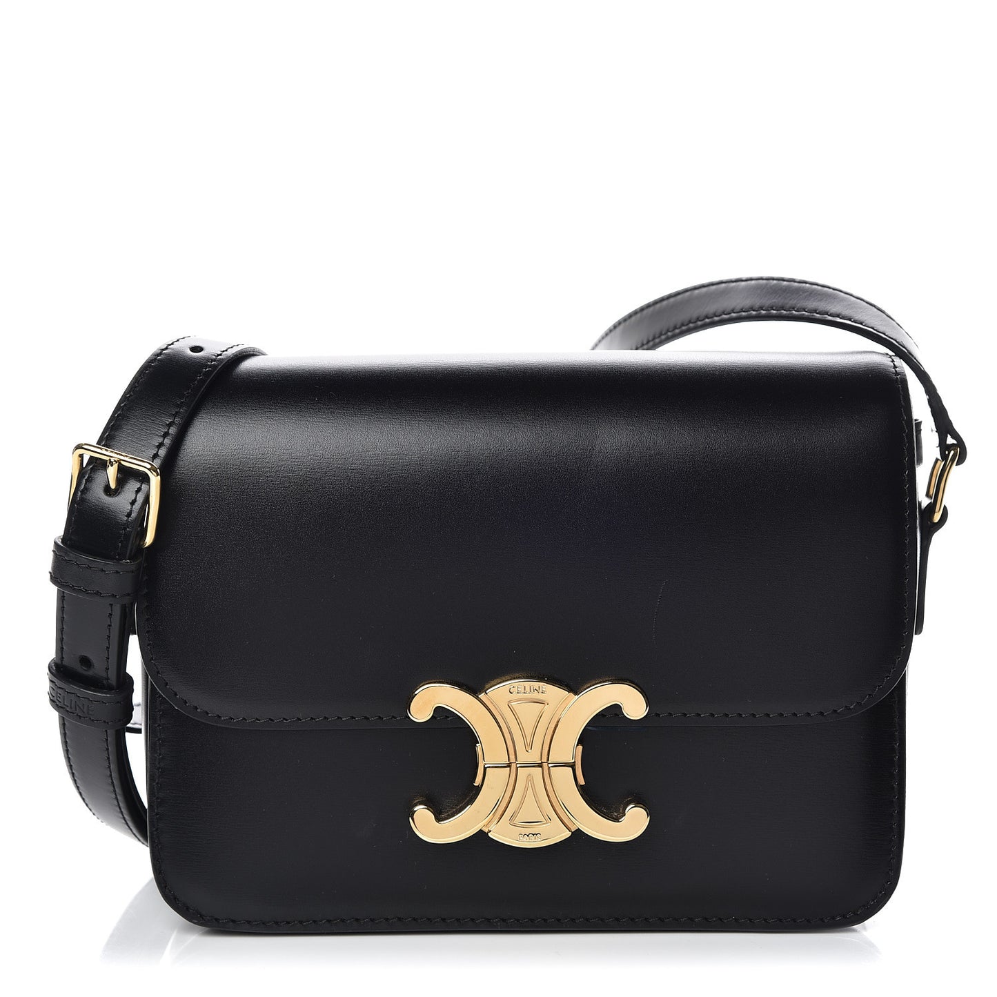 Shiny Calfskin Small Triomphe Black