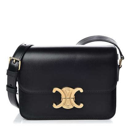 Celine Shiny Calfskin Small Triomphe Black 1 of 9