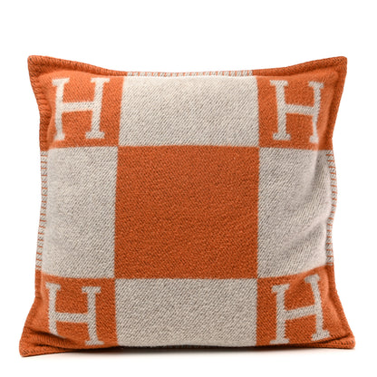 Hermes Wool Cashmere Avalon Pillow PM Ecru Potiron 1 of 3