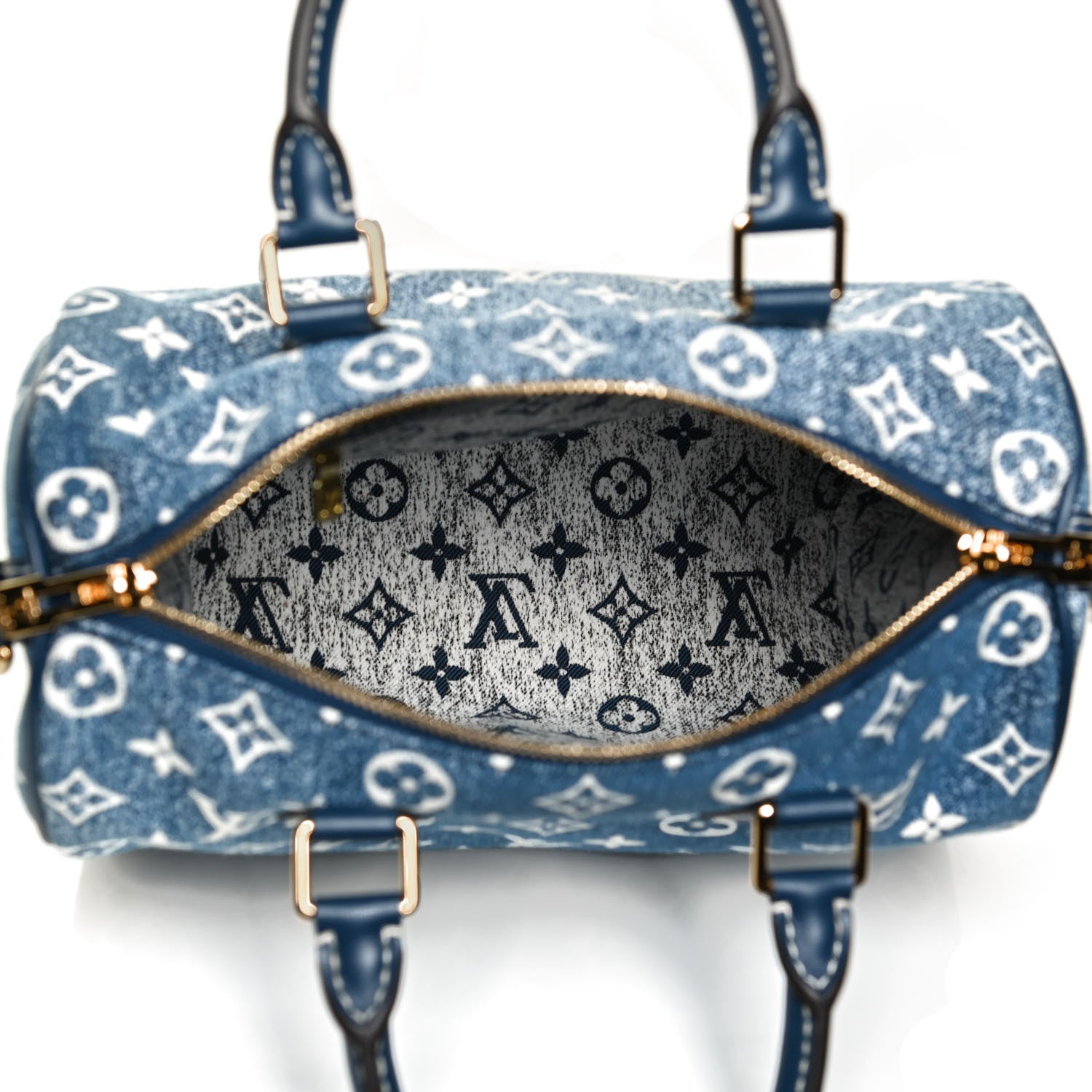 Louis Vuitton Monogram Jacquard Denim Speedy Bandouliere 25 Bleu 5 of 13
