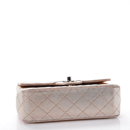 Chanel Metallic Calfskin Quilted Pixel Effect Mini Rectangular Flap Pink Gold 4 of 15