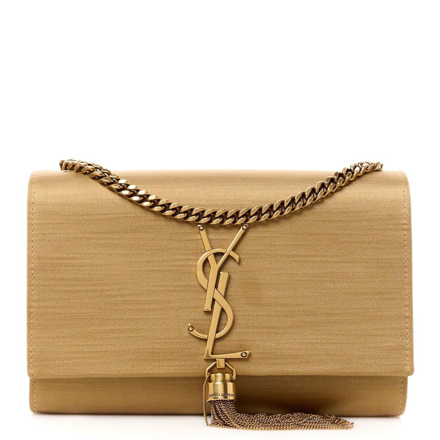 Saint Laurent Satin Small Classic Monogram Kate Tassel Satchel Sahara Beige 1 of 13