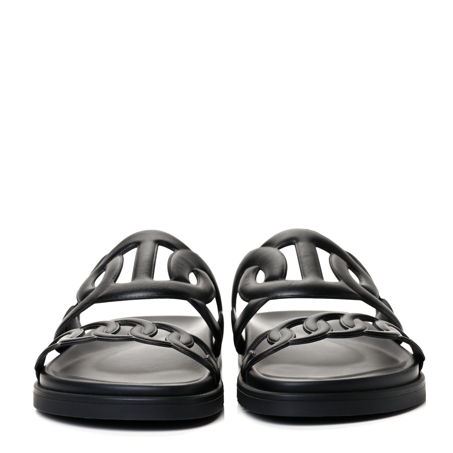 Hermes Nappa Extra Sandals 37 Black 2 of 9