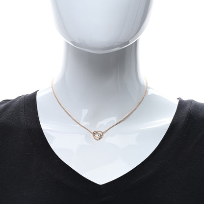 Hermes 18K Rose Gold Diamond TPM Vertige Coeur Necklace SH 3 of 5