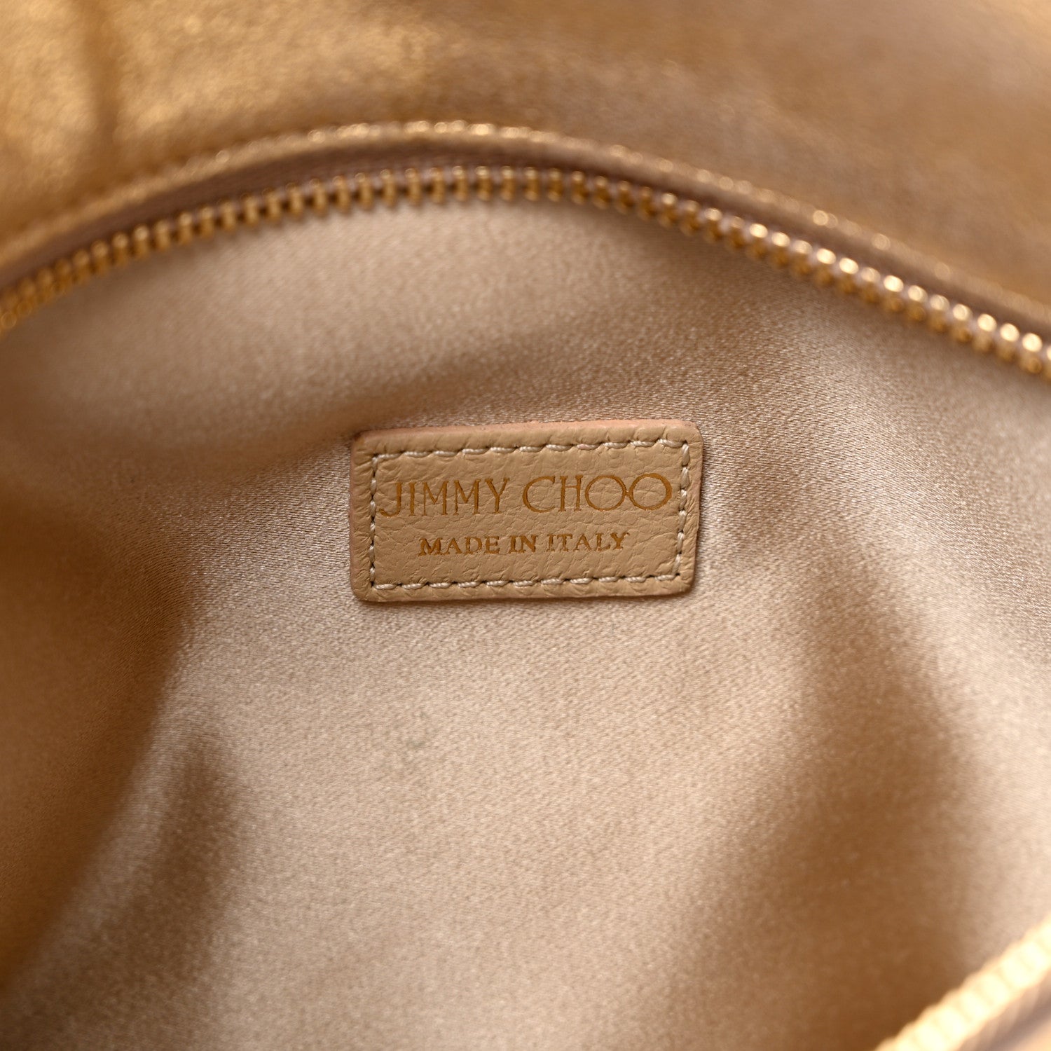 Jimmy Choo Shimmery Sheepskin Crystal Chandra Chain Clutch Gold 6 of 8