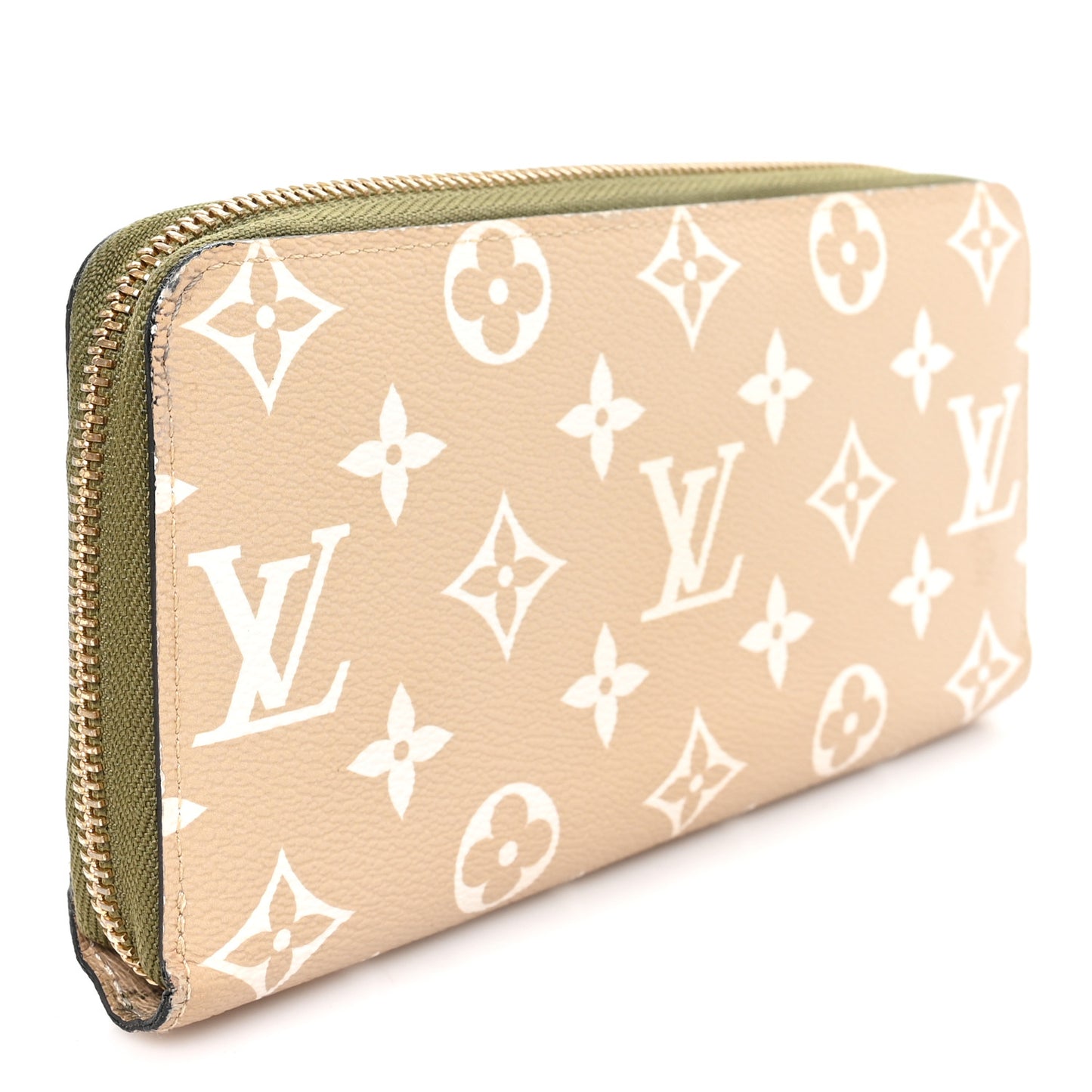 Monogram Giant Zippy Wallet Kaki White
