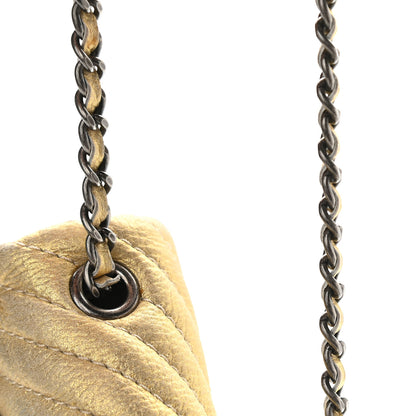 Chanel Metallic Aged Calfskin Chevron Small Bubble CC Flap Gold 11 of 11