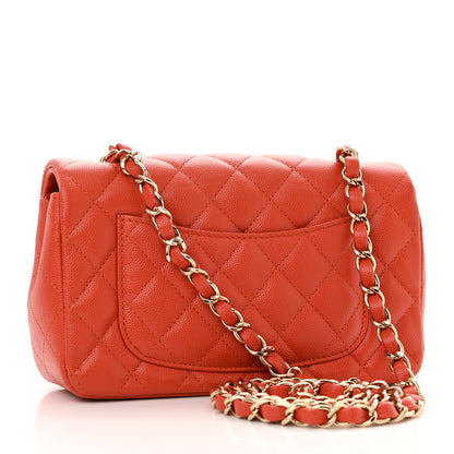 Chanel Caviar Quilted Mini Rectangular Flap Orange 3 of 12