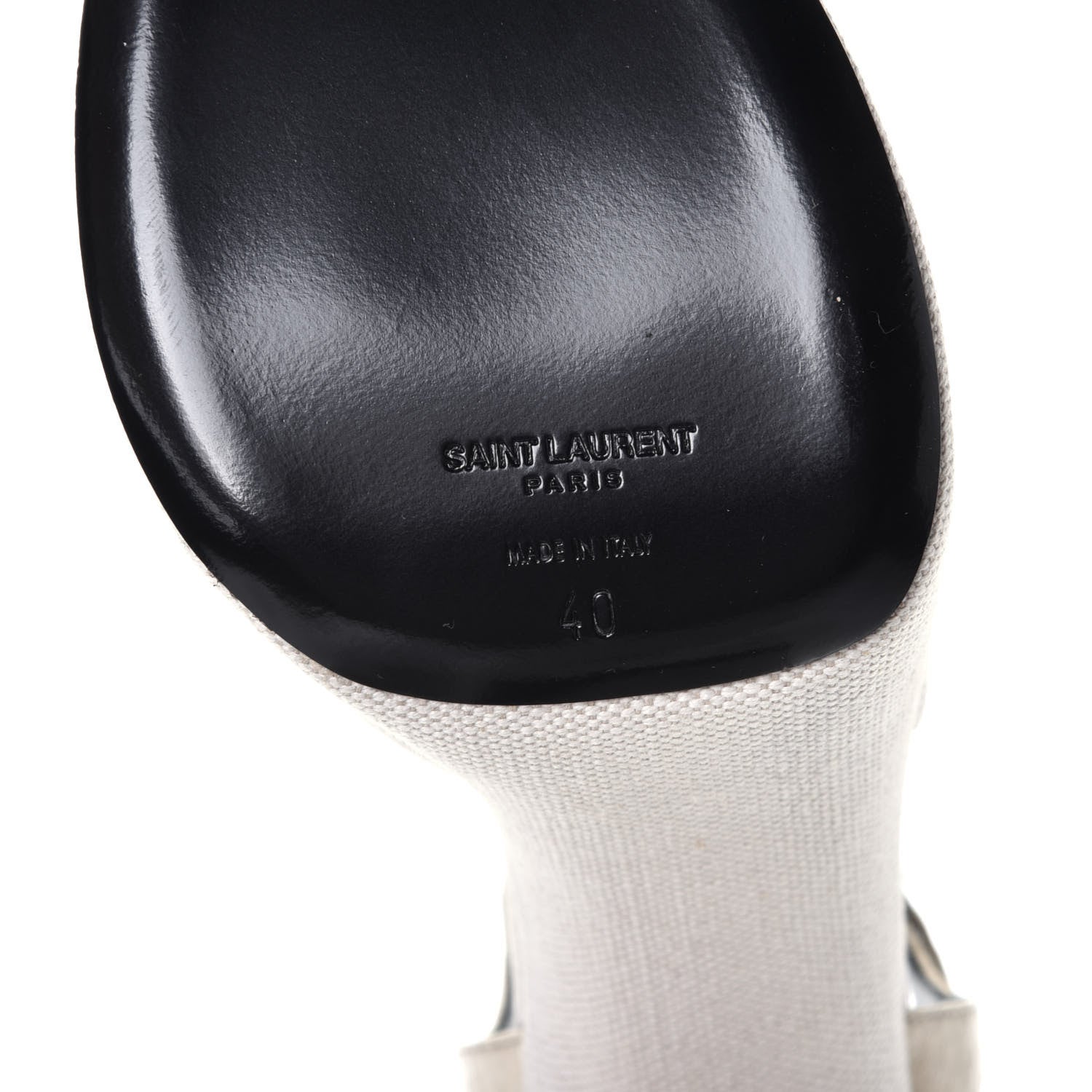 Saint Laurent Canvas Bianca 125 Platform Sandals 40 Cream 6 of 9