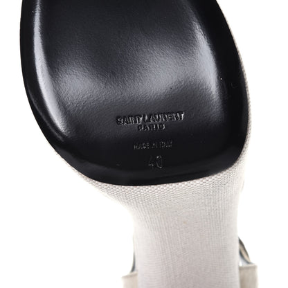Saint Laurent Canvas Bianca 125 Platform Sandals 40 Cream 6 of 9