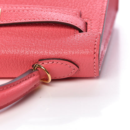 Hermes Chevre Mysore Mini Kelly Sellier 20 Rose Lipstick 10 of 31