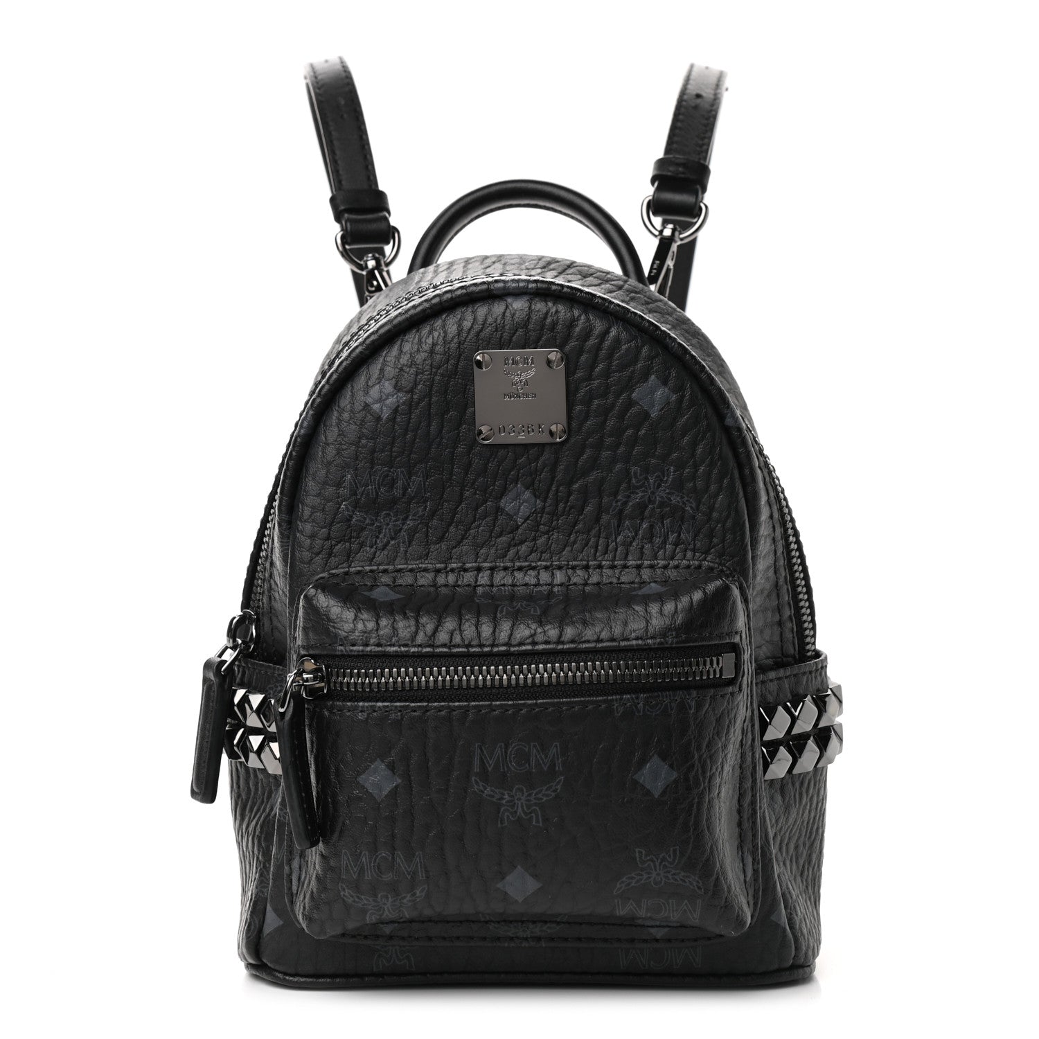 MCM Visetos Side Stud X-Mini Stark Bebe Boo Backpack Black 1 of 10