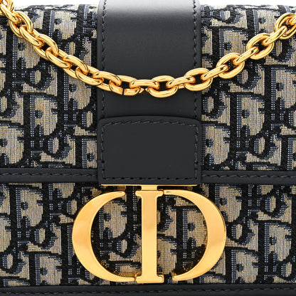 Christian Dior Oblique 30 Montaigne Chain Flap Bag Blue 8 of 10