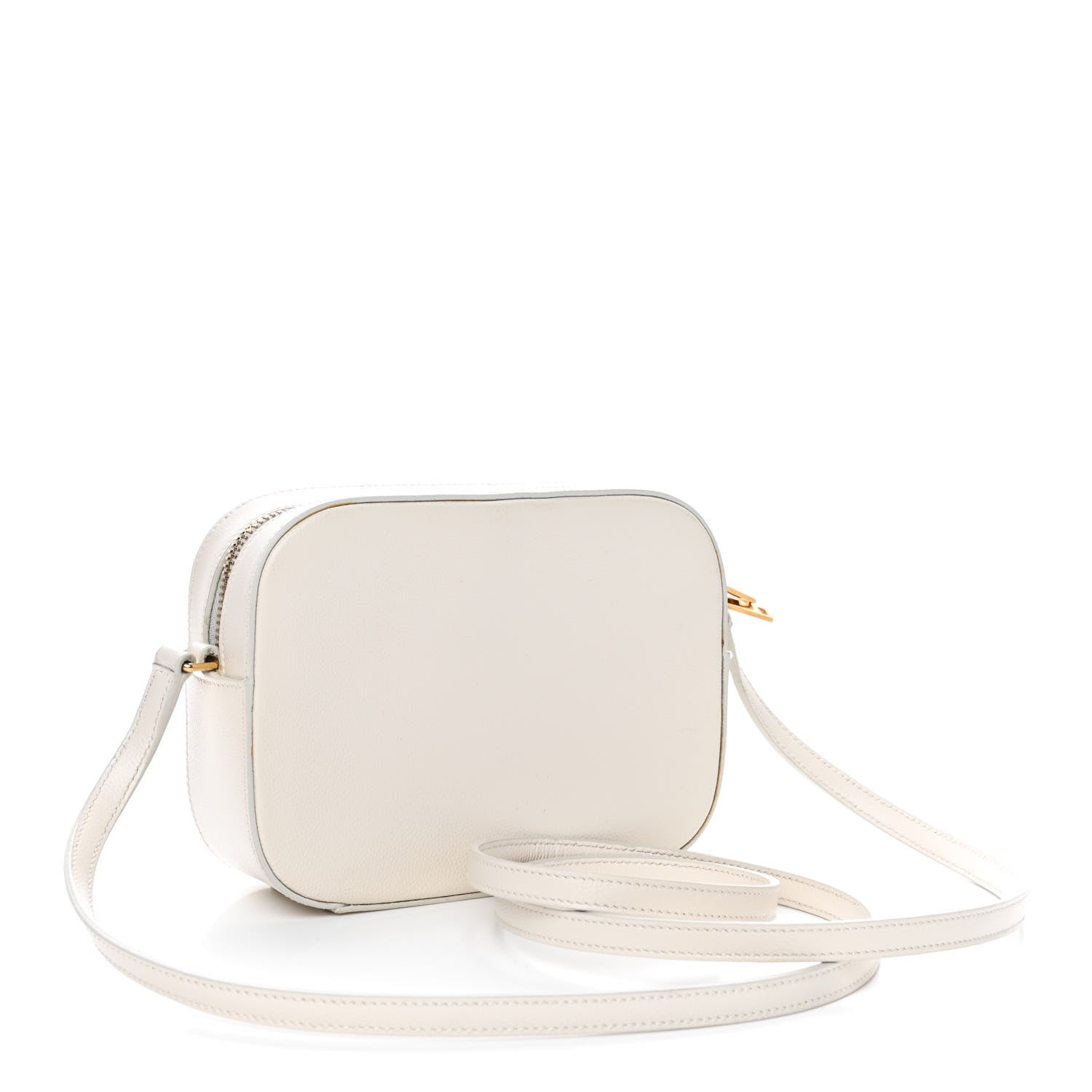 Saint Laurent Grain De Poudre Small Classic Monogram Camera Bag White 2 of 4