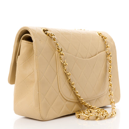 Chanel Lambskin Quilted Medium Double Flap Beige 3 of 12