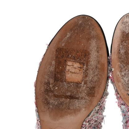 Chanel Tweed Cap Toe CC Short Boots 36 Pink Blue Black 10 of 19