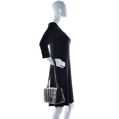 Christian Dior Crinkled Patent Lambskin Cannage Medium Caro Bag Black 4 of 16