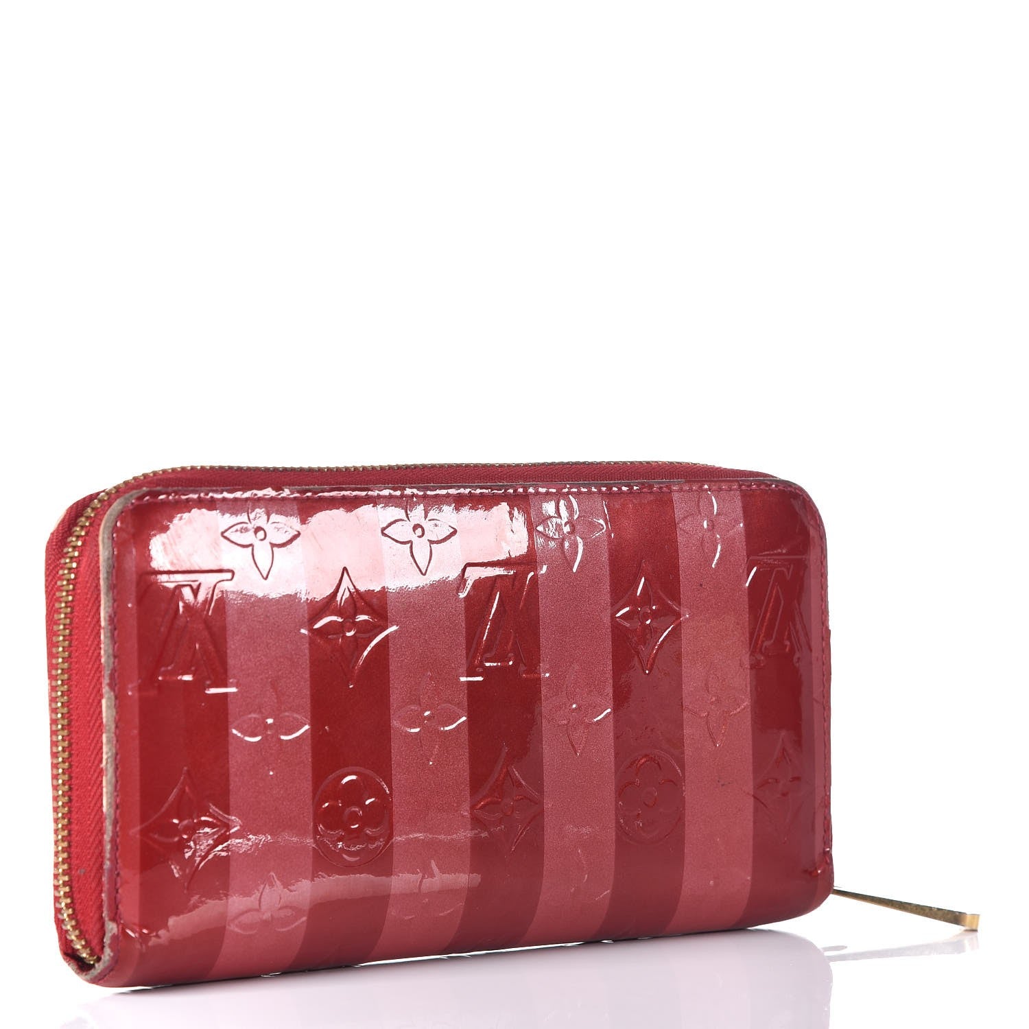 Louis Vuitton Vernis Rayures Zippy Wallet Pomme D'Amour 3 of 11