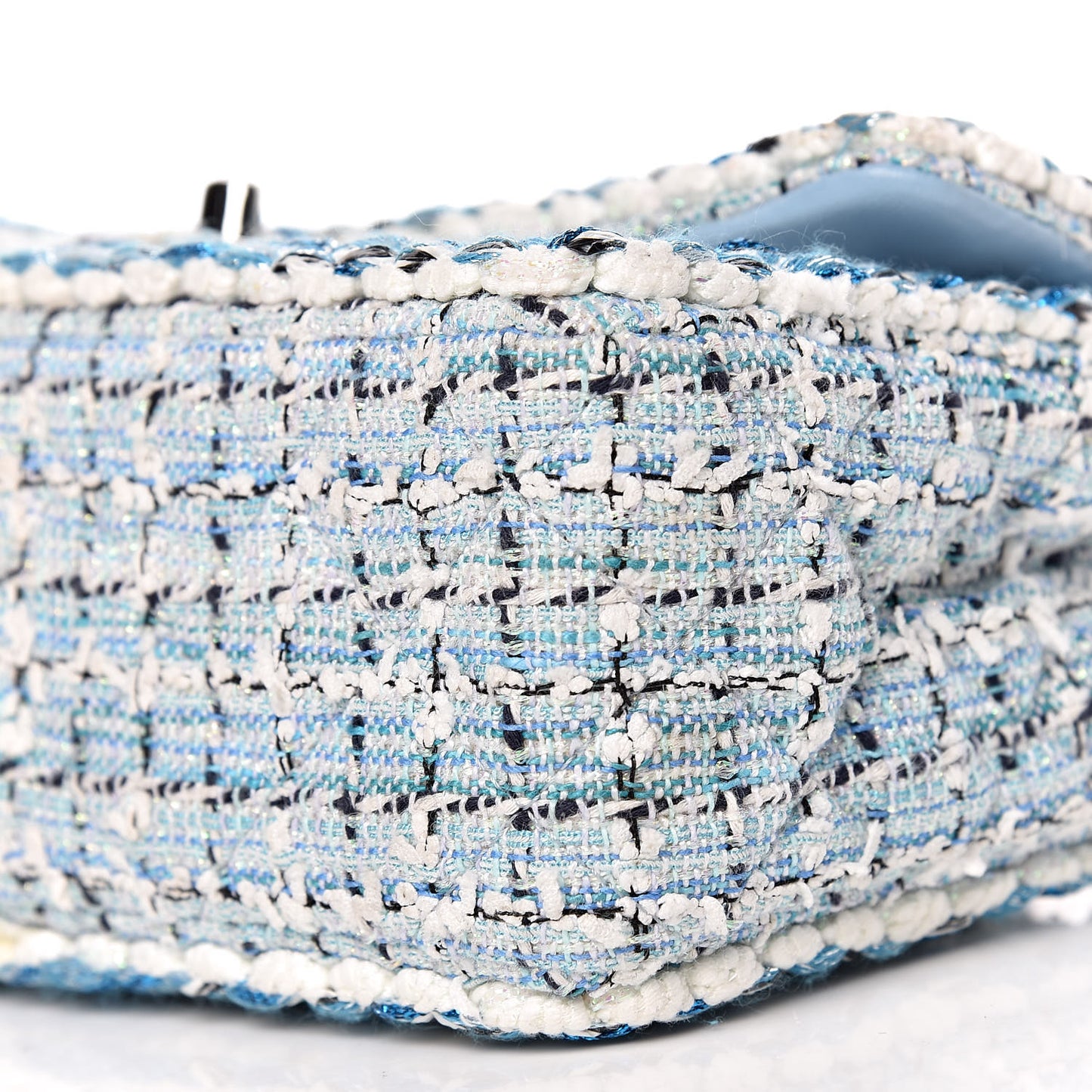 Tweed Braid Mini Flap Blue White Navy