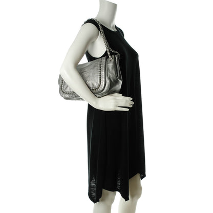 Chanel Metallic Goatskin Luxe Ligne Flap Silver 2 of 9