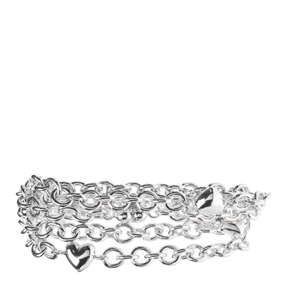 Tiffany Sterling Silver Multi Strand Puff Heart Bracelet 1 of 5