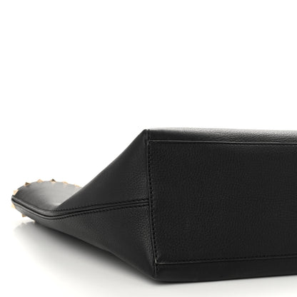 Valentino Garavani Grained Calfskin Rockstud Shoulder Tote Black 8 of 9