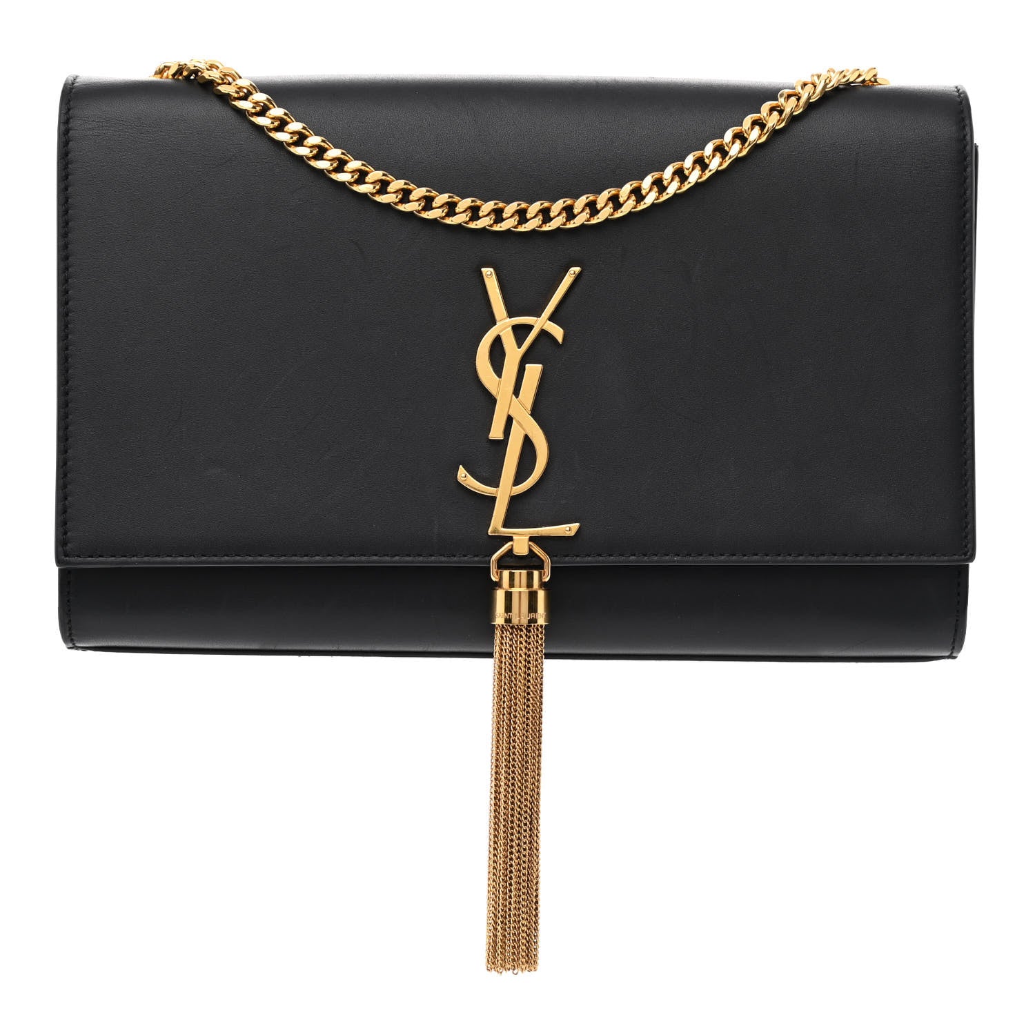 Saint Laurent Smooth Calfskin Medium Classic Monogram Kate Tassel Satchel Black 1 of 12