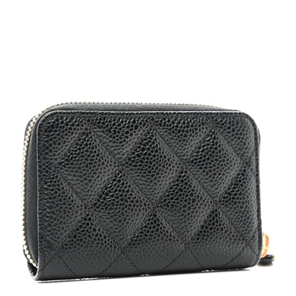 Chanel Caviar Quilted Zip Coin Purse Black 3 of 8