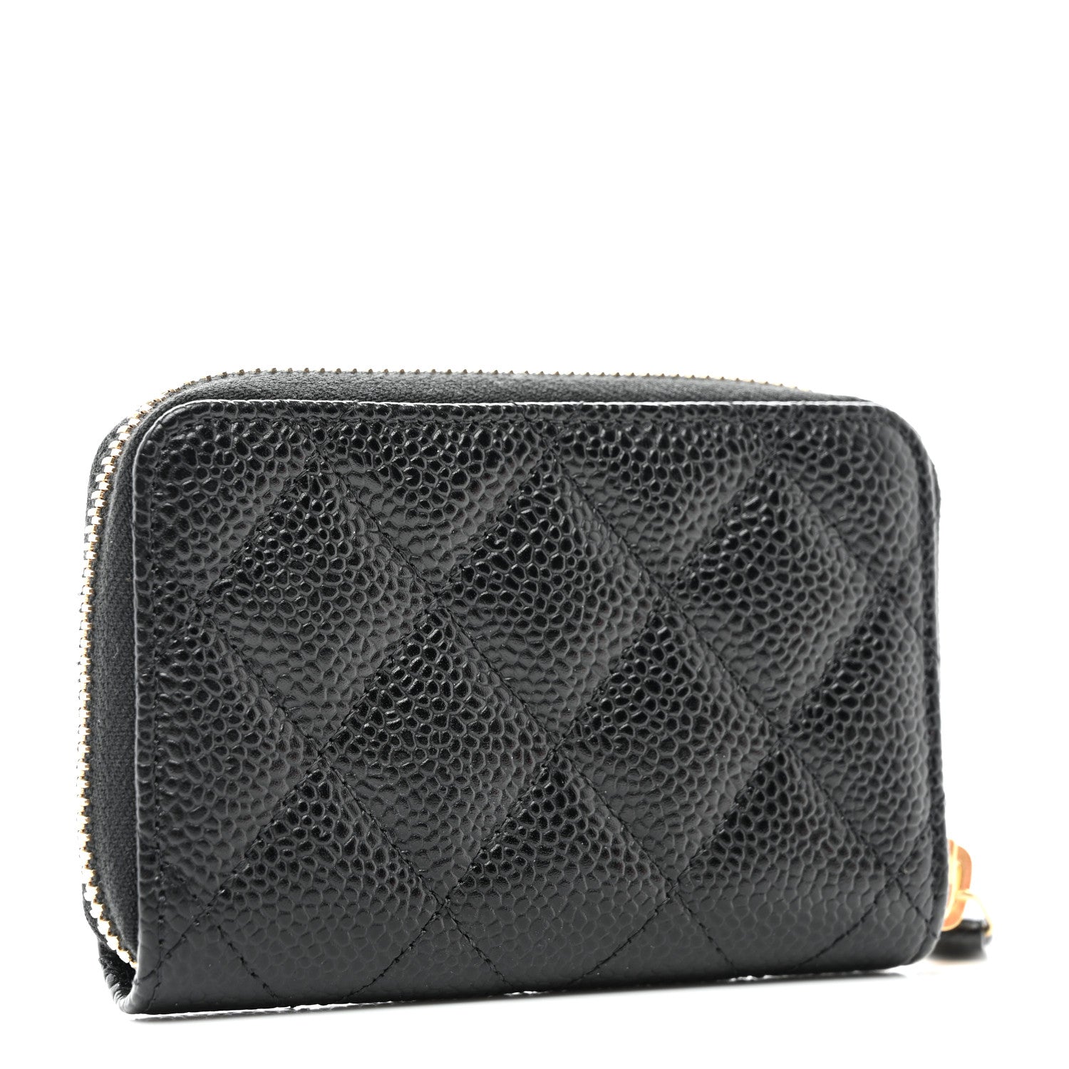 Chanel Caviar Quilted Zip Coin Purse Black 3 of 8