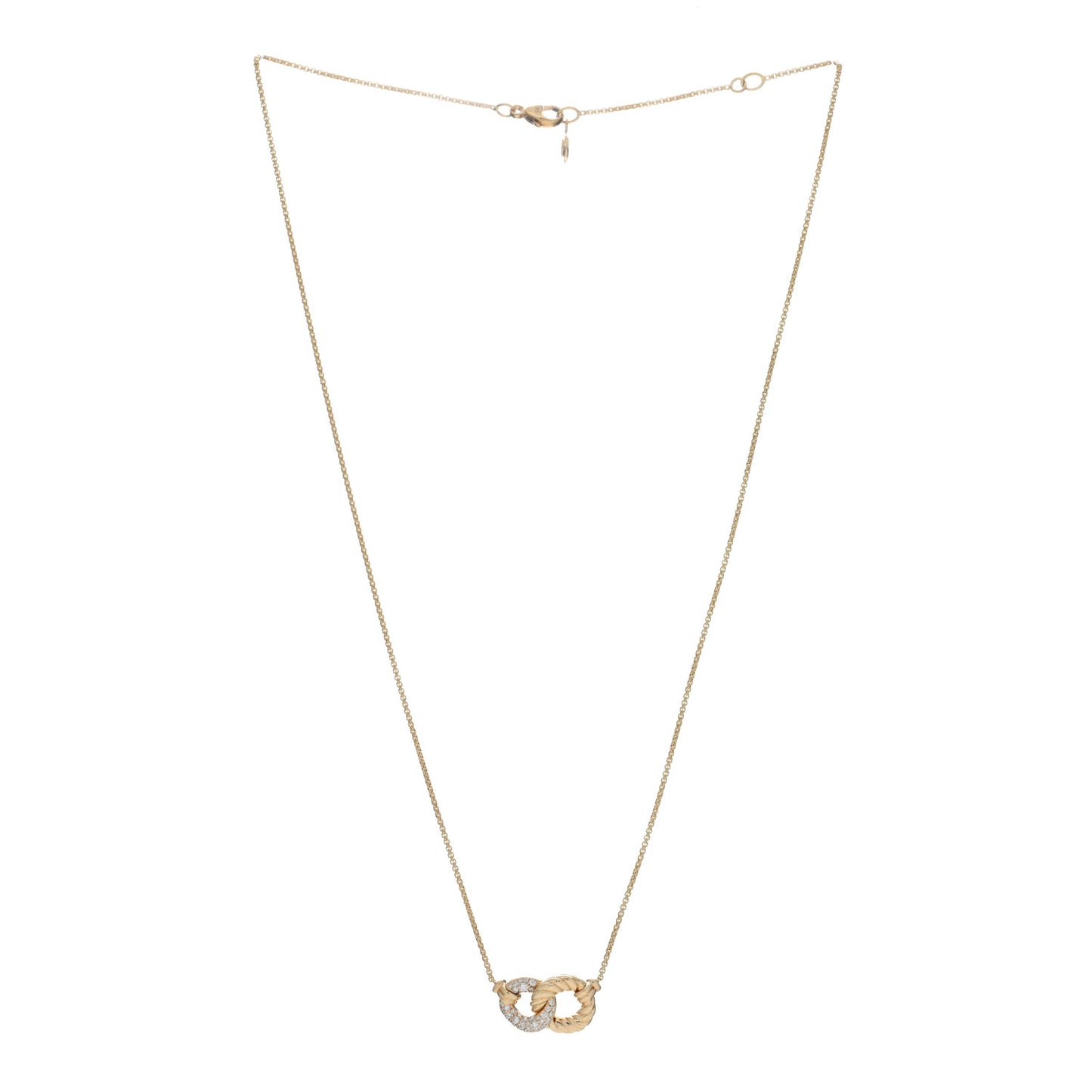 18K Yellow Gold Diamond Pave Extra-Small Belmont Pendant Necklace