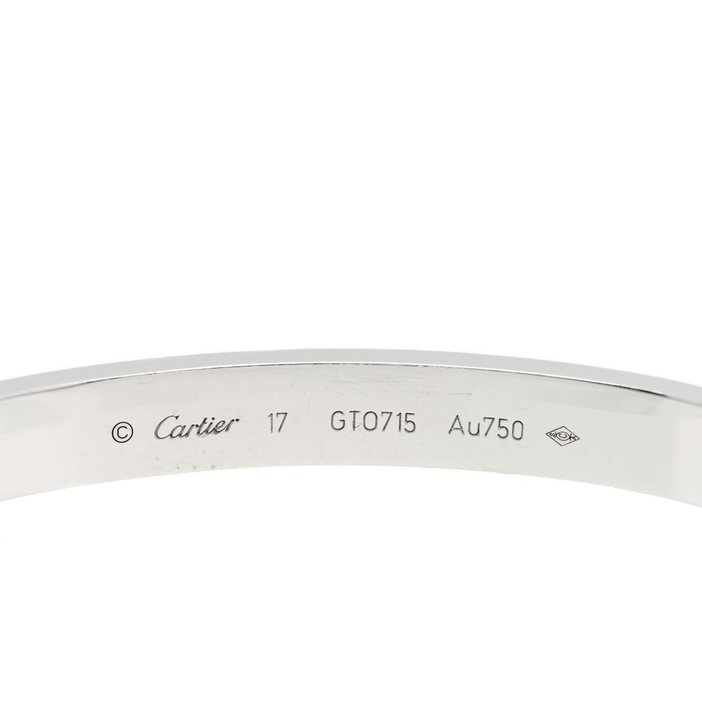 18K White Gold LOVE Bracelet 17