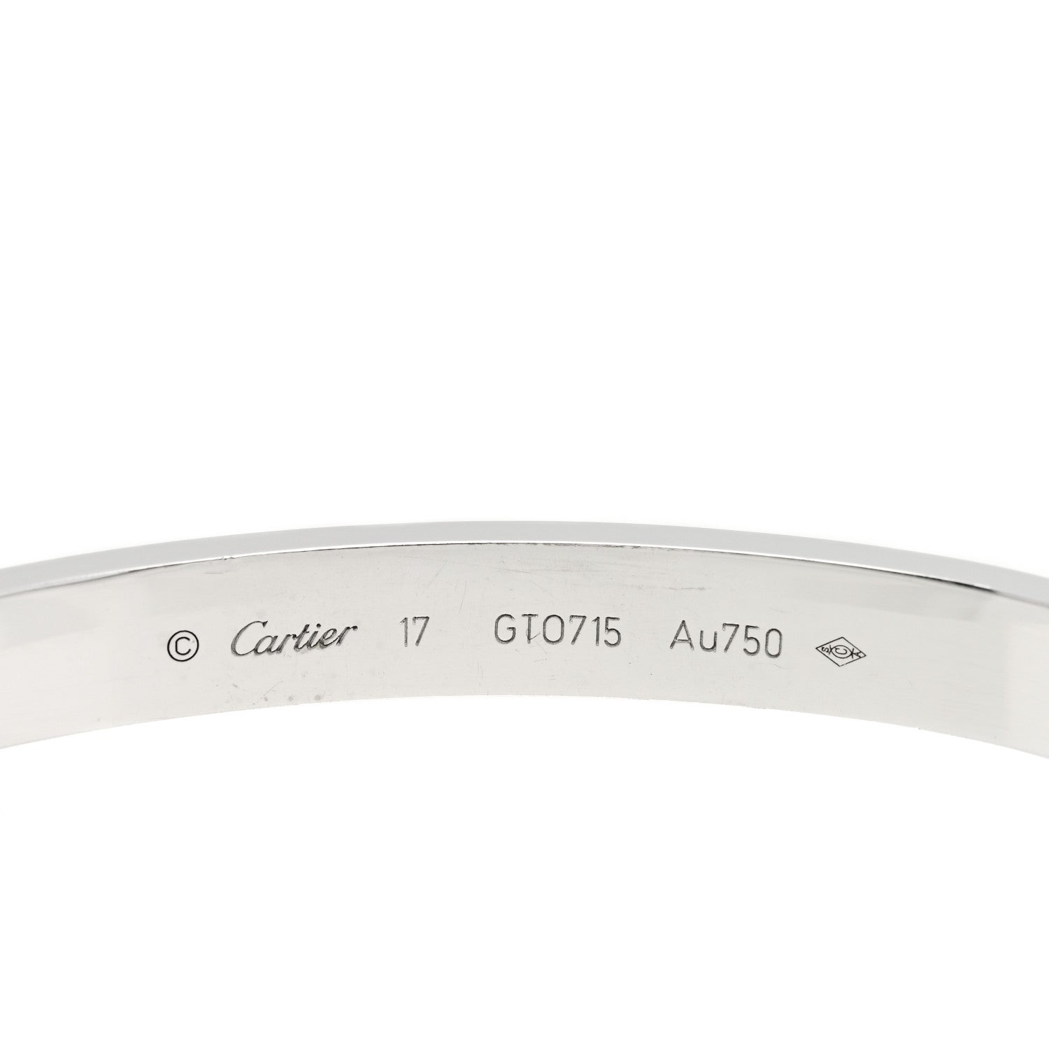 Cartier 18K White Gold LOVE Bracelet 17 3 of 5