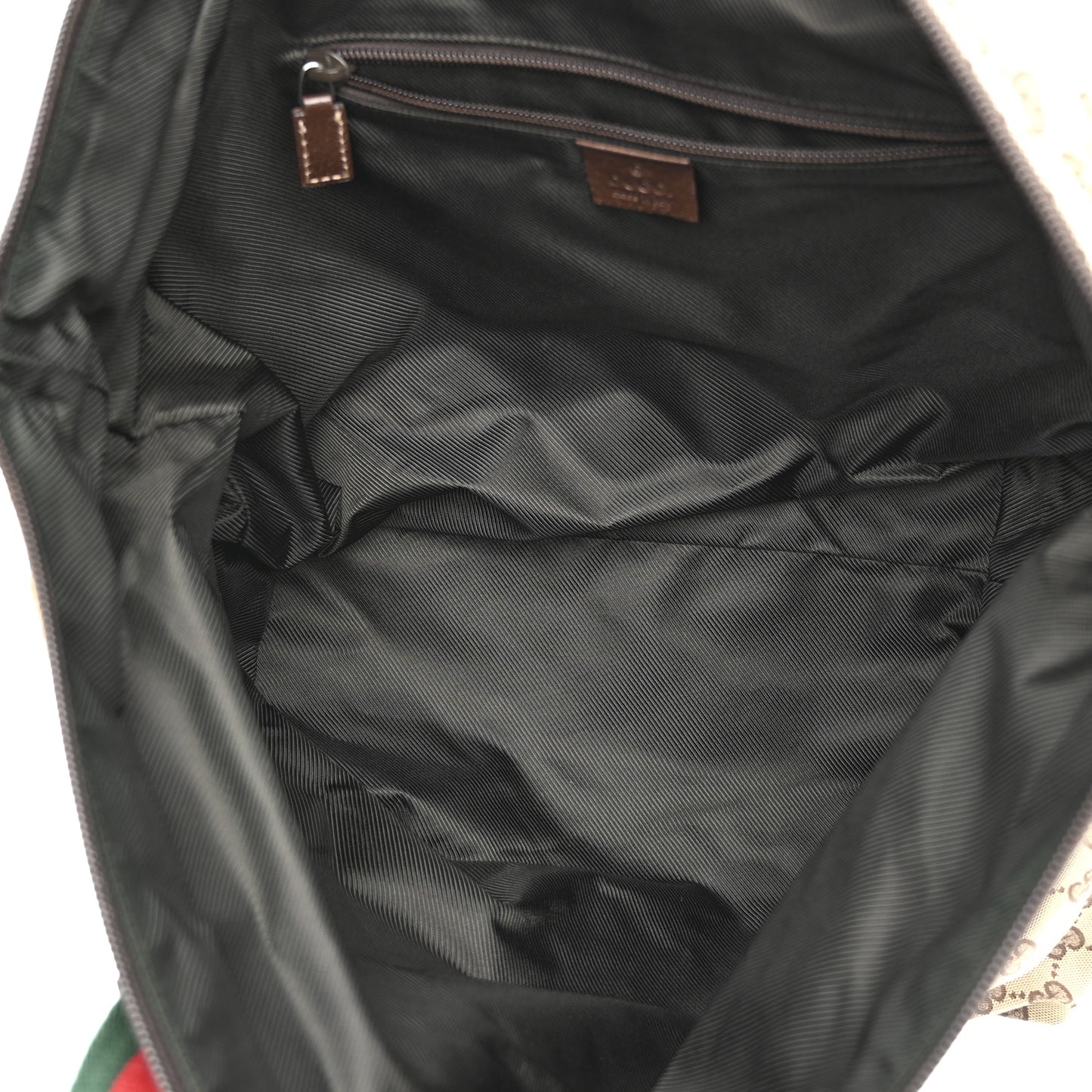 GG Monogram Large Web Handle Bucket Tote Dark Brown